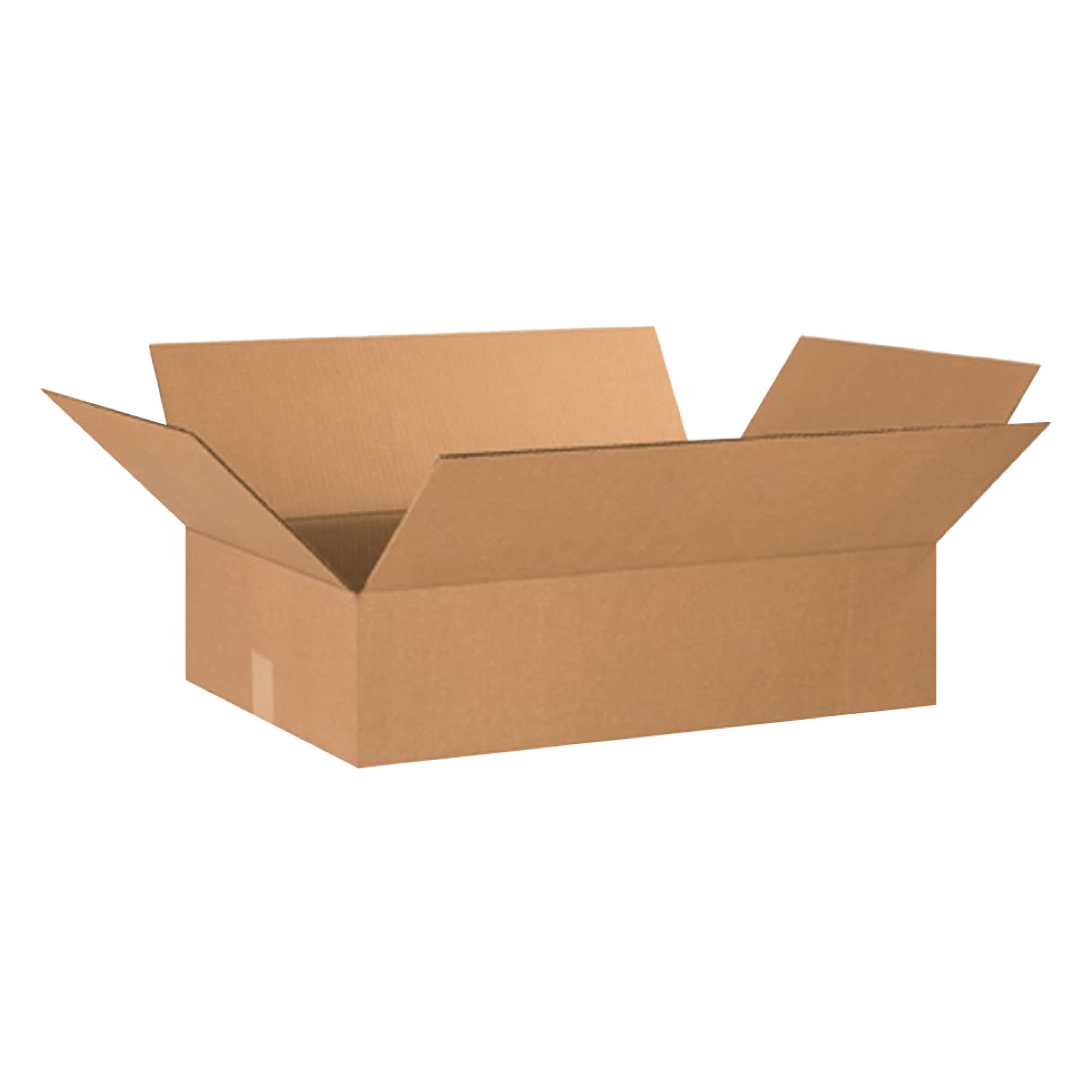 BOX USA 10103 Flat Corrugated Cardboard Box 10" L x 10" W x 3" H, Kraft, For Shipping, Packing and Moving (Pack of 25)