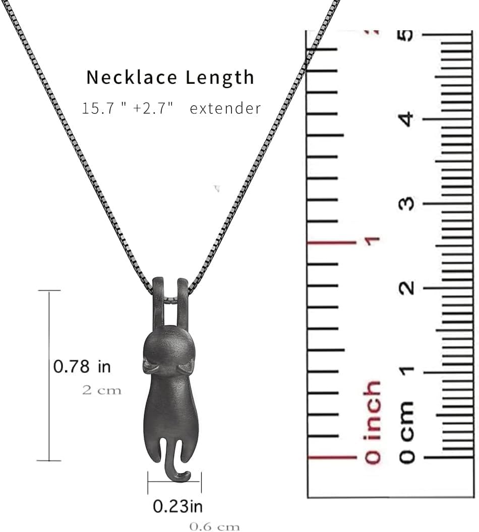 S.Leaf 925 Sterling Silver Cat Necklace Jewelry for Women Trendy Dainty Charm Pendant Necklaces Best Friend Birthday Gifts for Her Sister Mom Wife Womens