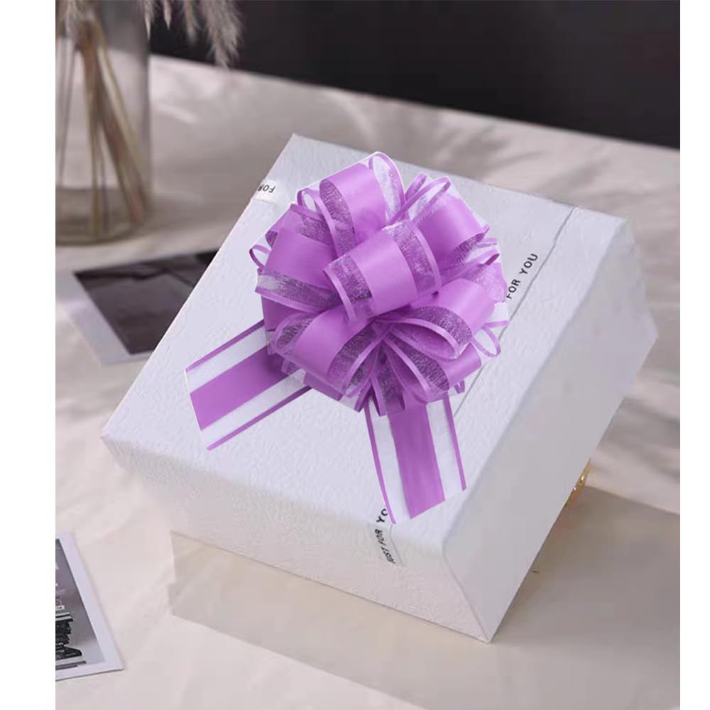 6 PCS Large Pull Bows,Bow for Gift Wrapping,6 inches,Christmas Party Birthday Gift Wedding Ribbon Bows for Wrapping Boxes or Flower Decorations, Valentine's Day Gift Decorations
