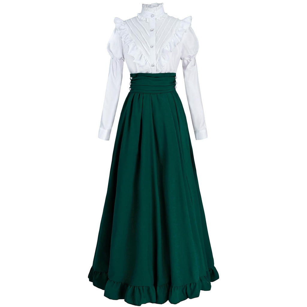 Victorian Dress for Women 2-Pieces 1800s Edwardian Dress Ball Gown Renaissance Costume
