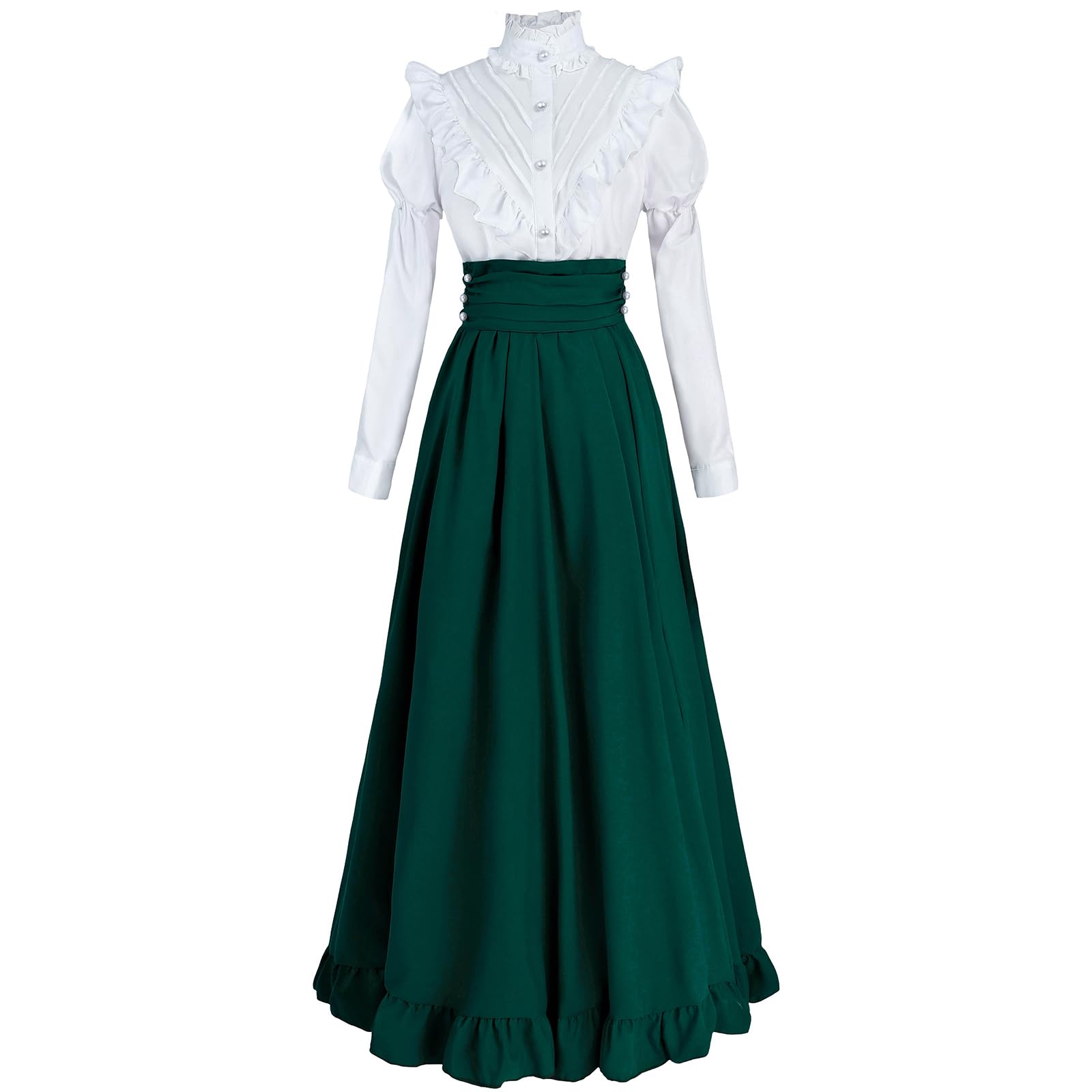 Victorian Dress for Women 2-Pieces 1800s Edwardian Dress Ball Gown Renaissance Costume