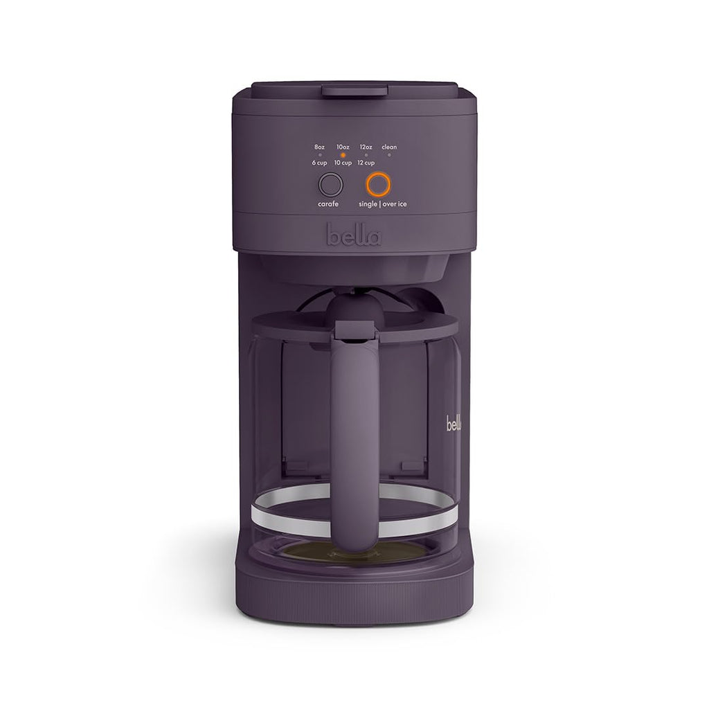 BELLA VersaBrew 2-in1 Coffee Maker, K-Cup compatible, Brew 3 Sizes Carafes & Single Serve Cups, Dishwasher Safe Reusable Filter & Filter Holder, Iced Coffee Function, 60oz Tank, Blossom