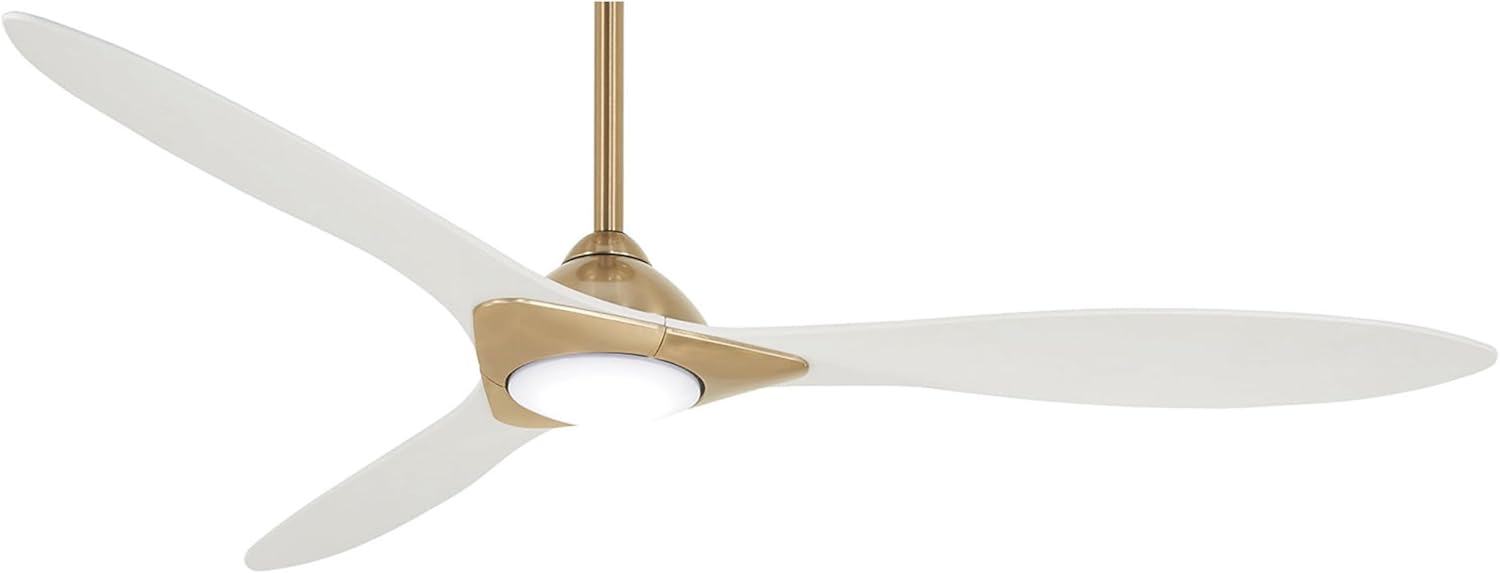 MINKA-AIRE F868L-SBR/WHF Ceiling Fan, Soft Brass/Flat White