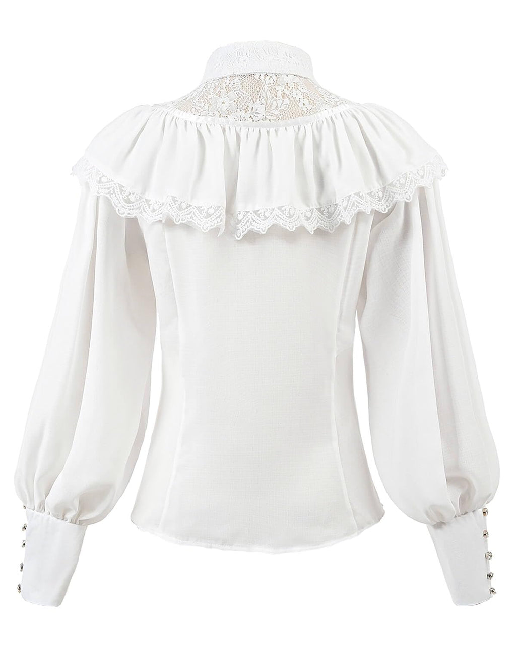 Nuoqi Victorian Blouse Womens Gothic Shirt Vintage Long Sleeve Lotus Ruffle Tops