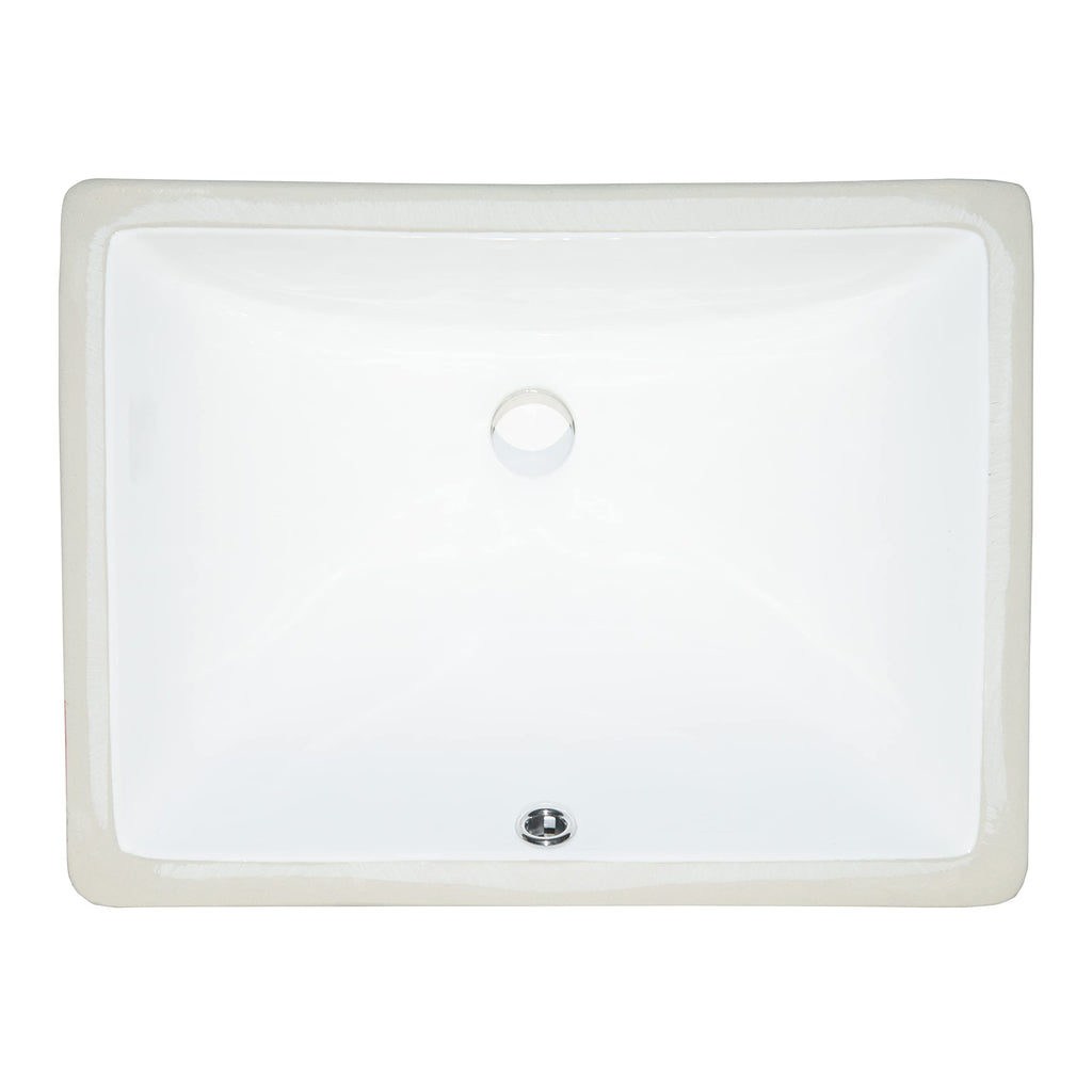 MSI 17.0” (L) x 14.125” (W) x 7.75” (H) Oval Porcelain Ceramic Undermount Bathroom Vanity Vessel Sink, White