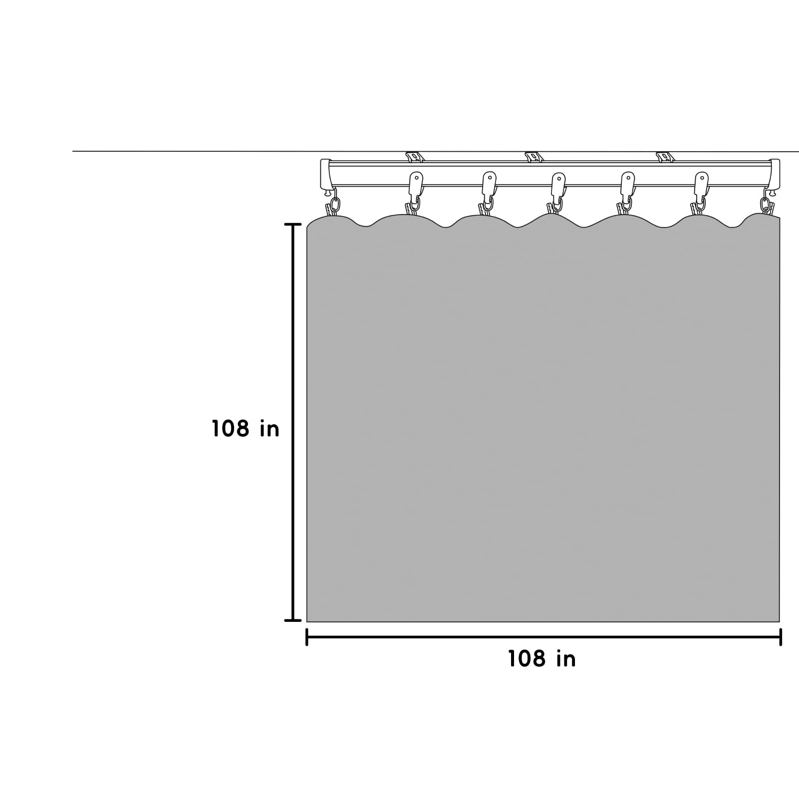 Room Divider Blackout Curtains Flexible Sliding Tracks Sets Ceiling Mounted Rod Window Curtain Privacy Separation for Bedroom Living Rooms,1 Panel Beige Drape and Black Track Set-W108xH72 in