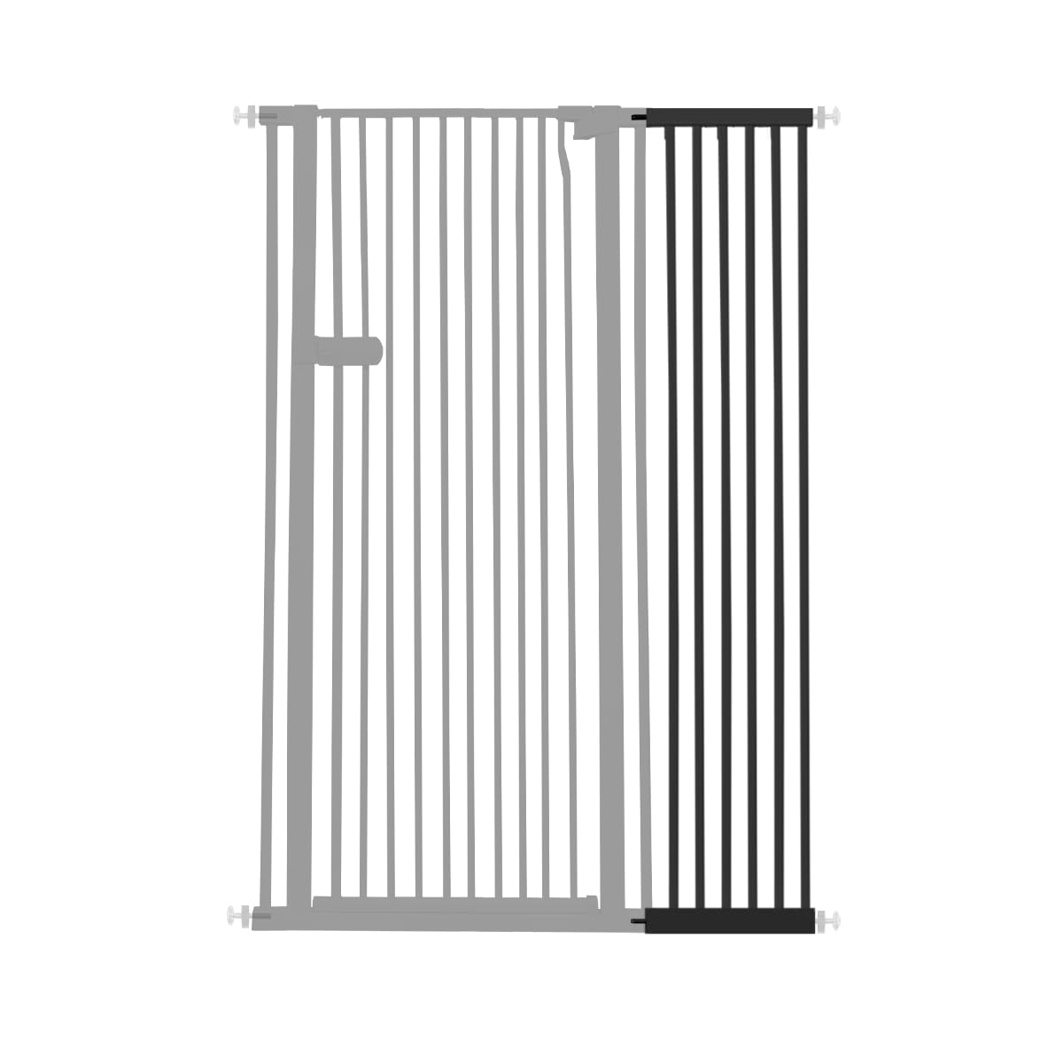 Lumizone Extra Tall Cat Gate Extension Kit 55.12" High 4.13" Wide Black | Tall Pet Gate Dog Gate for Doorway Hallway Stairs Pressure Mounted Extra Wide 1.37" Gap No Drilling