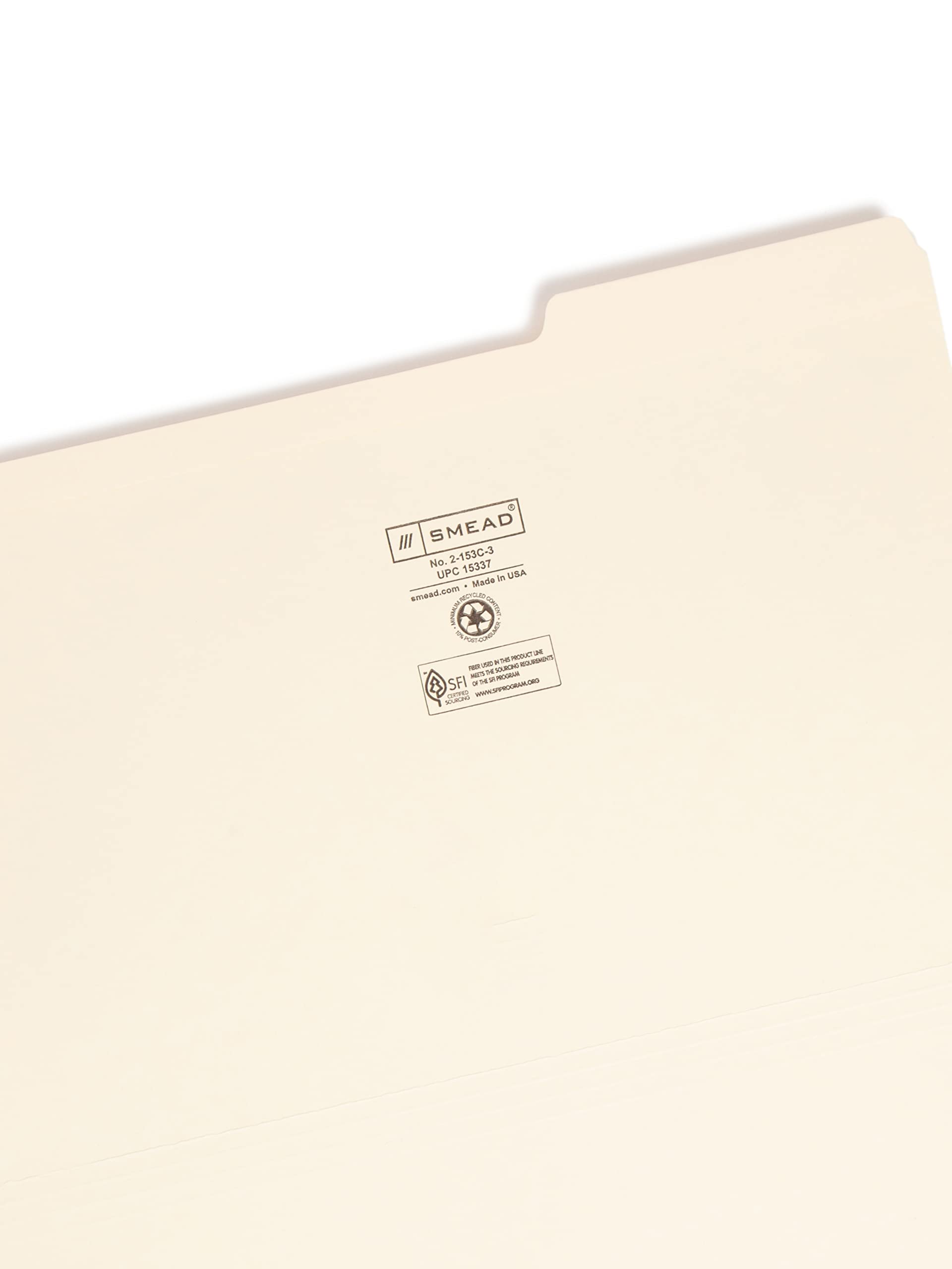 Smead File Folder, Reinforced 1/3-Cut Tab, Center Position, Legal Size, Manila, 100 per Box (15336)