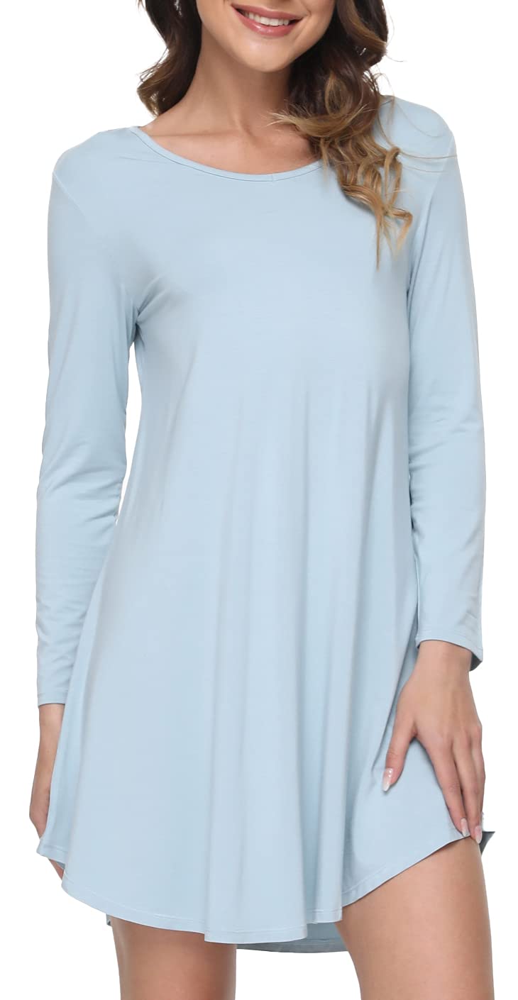 GYS Womens Bamboo Viscose Nightgown Super Soft Lightweight Night Shirts for Sleeping
