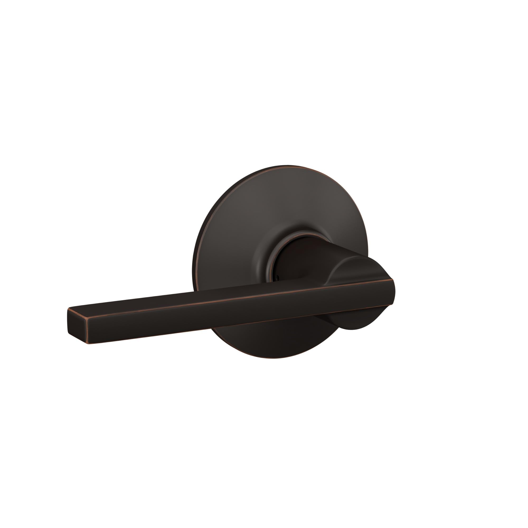 Schlage F10 LAT 716 Latitude Door Lever, Hall & Closet Passage Lock, Aged Bronze