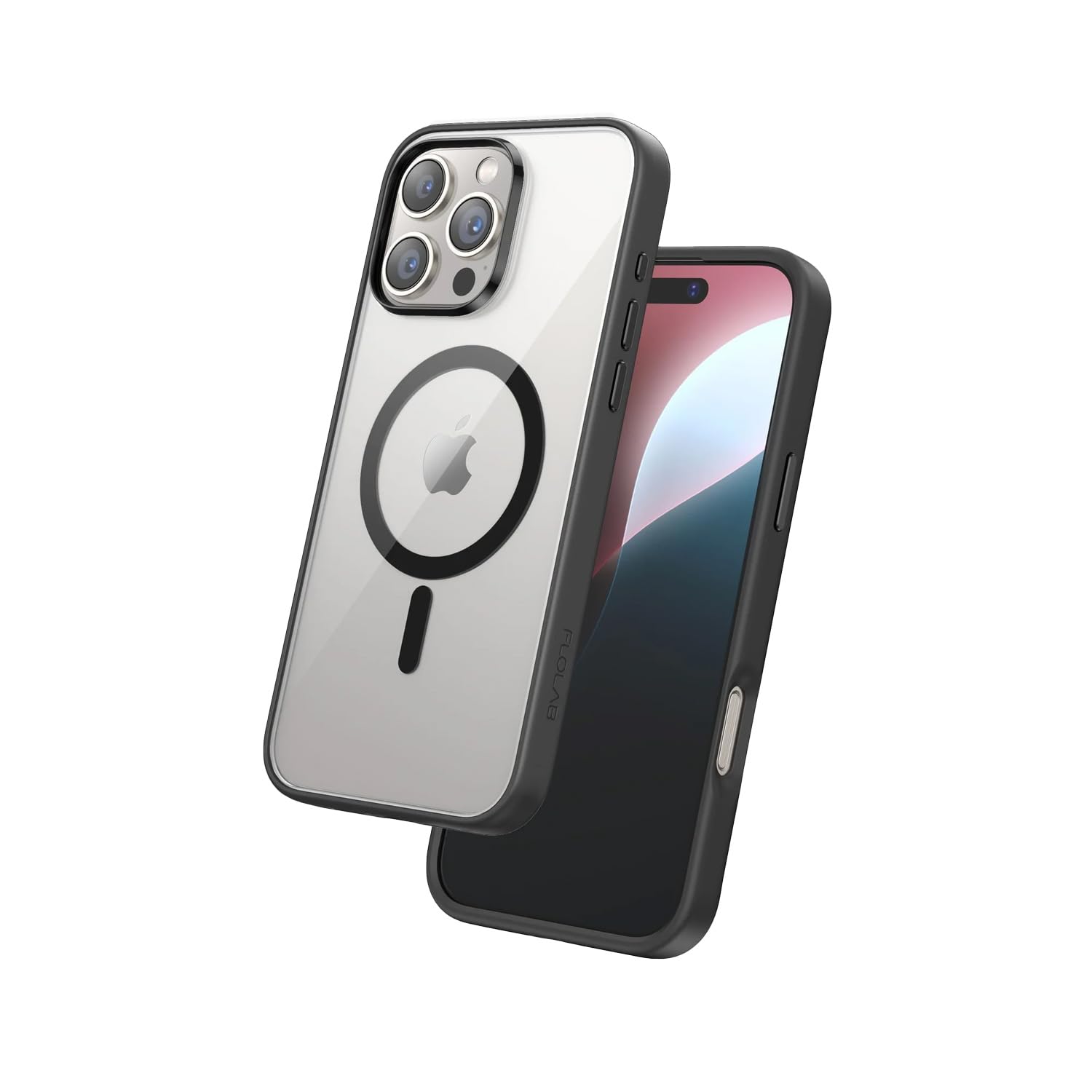 FLOLAB Surtect Tri-Fusion Magnetic for iPhone 16 Case Protective Slim Design Magsafe Compatible Military Grade - Black Clear