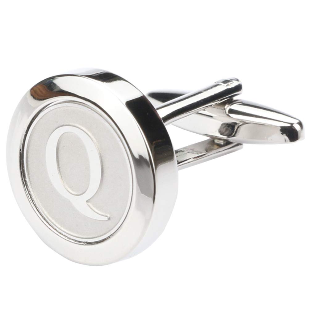 Mens Classic Stainless Steel Initial Cufflinks 26 Alphabet Initial Letter Cufflinks Business Wedding Shirts A-Z