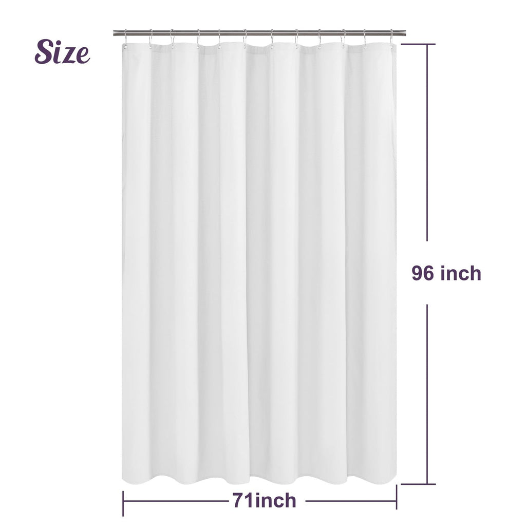 Mrs Awesome Embossed Microfiber Shower Curtain Liner 70 x 72 inches, Soft Fabric Shower Curtain Washable and Water Repellent,70x72, Cream