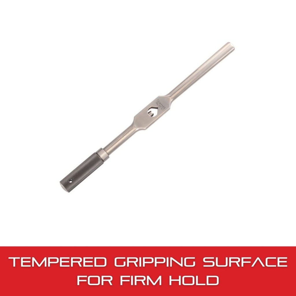 Starrett Tap Wrench for No. 0-14 Taps - Firm Grip on Round/Square Shanks, Heat-Treated Surface, 1/4" Square, 3-5/8" Body Length - 174