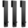 Kontoyo Shower Door Hooks(7.5 Inch),Extended Over Door Hooks for Bathroom Frameless Glass Shower Door,Stainless Steel Towel Hooks,Heavy Duty Rack Hooks for Robe,Towel-2 Pack-Black