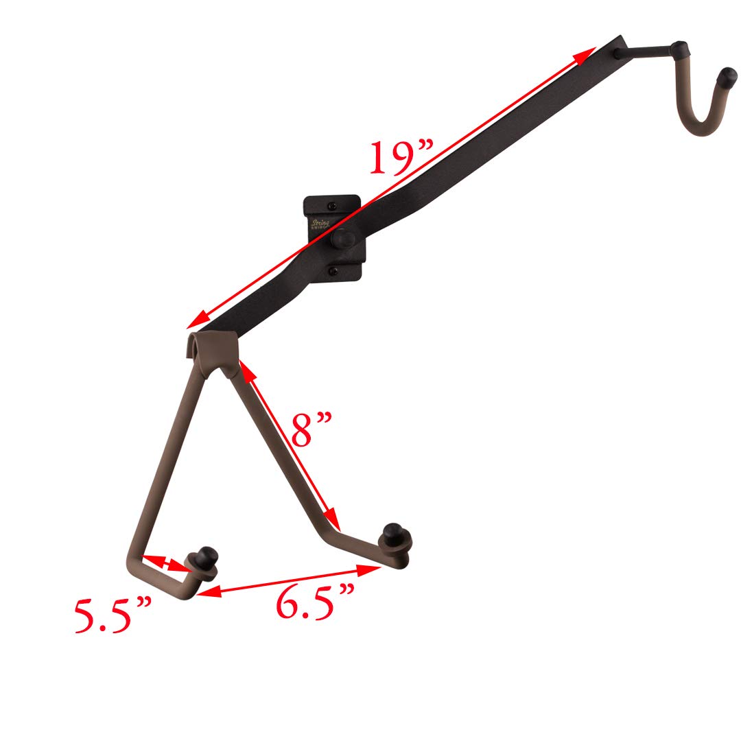 String Swing Guitar Holder Low-Profile Wide-Body for Horizontal Flat Wall Mount - 1 Piece Unit CC151-LPW-FW