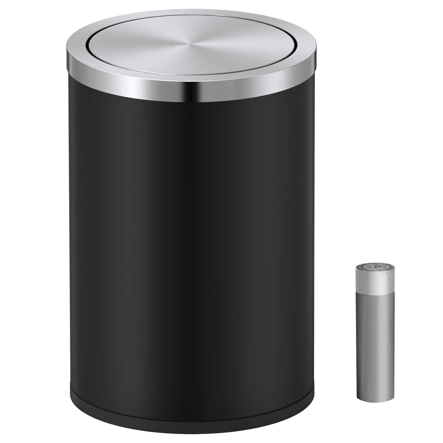 Mini Trash Can with Lid, Desktop Small Trash Can Recycling Bin Cute Metal Garbage Can for Tabletop Countertop Use,Stainless Steel 0.4Gal/1.5L Waste Bin for Office Parlor Car Bedroom,Swing Lid Open