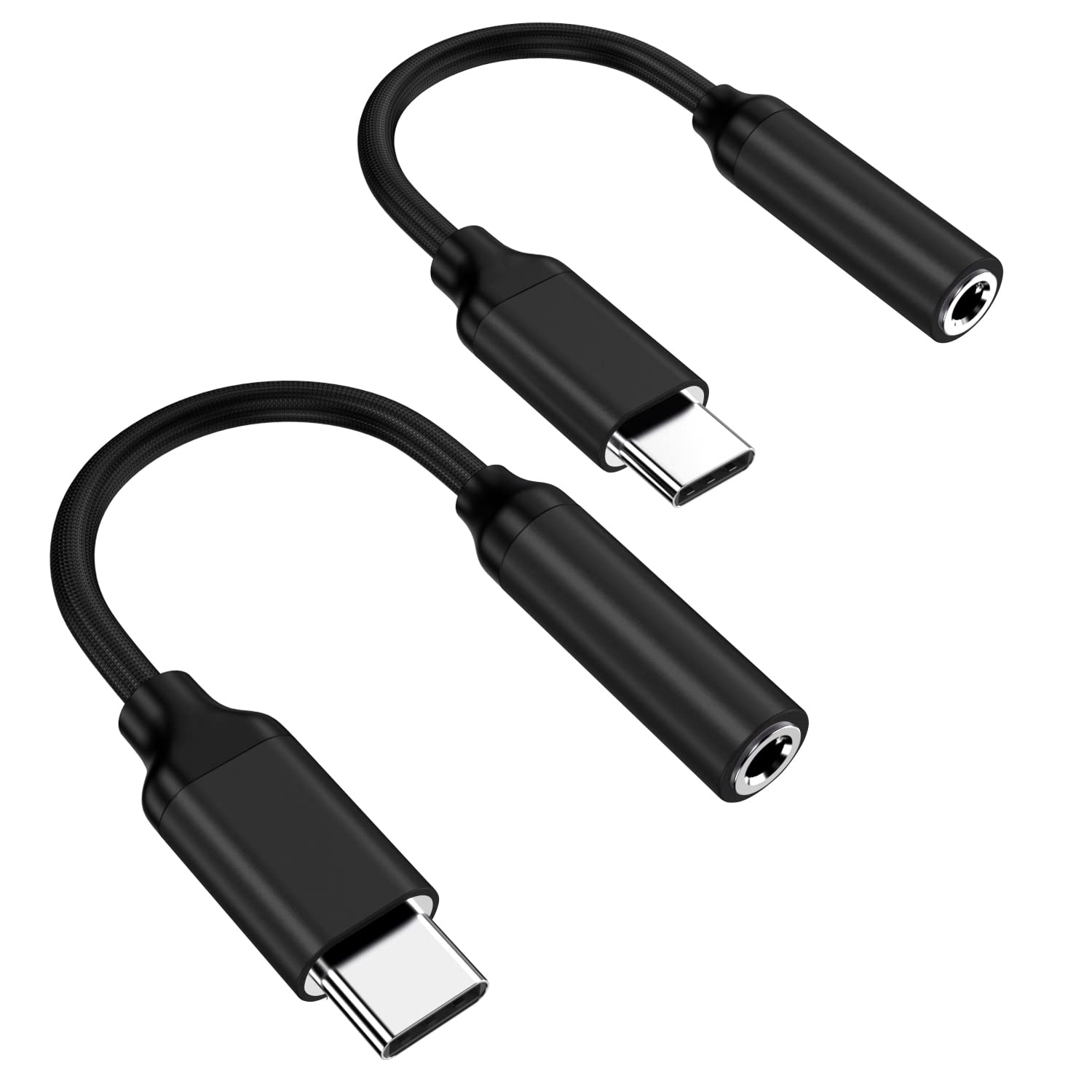 Adaptador USB tipo C a conector de auriculares hembra de 3.5 mm (Negro), cable USB C a auxiliar de audio compatible con Pixel 4 3 2 XL, Samsung Galaxy S21 S20 Ultra S20+ Note 20 10 S10 S9 Plus para
