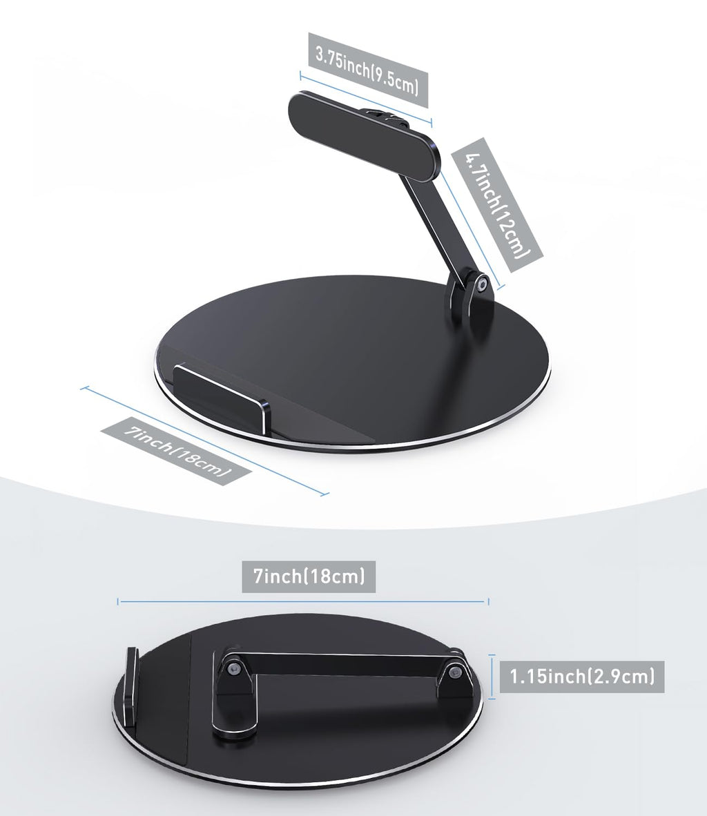 Almoz Swivel and Tilt Stand for Echo Show 15, Aluminum Stand for Show 15.6" Smart Display and Up to 18" iPad/Tablets, with 360 Degree Rotating Base, Viewing Angle Adjustable, No Need Mounting