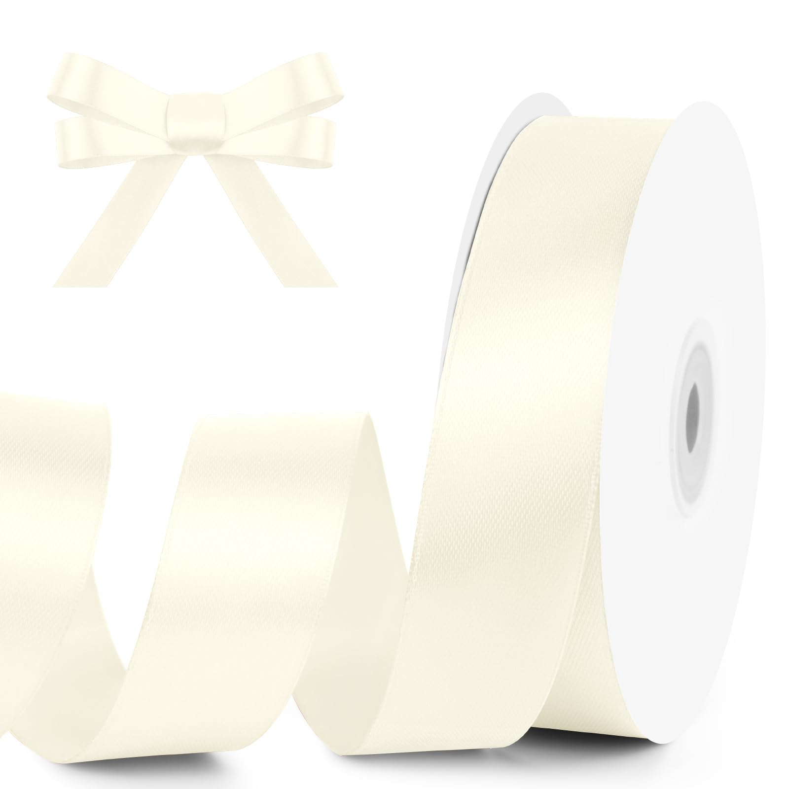 1" Wide x 100 Yards Single Face Polyester Satin Ribbon, Satin Ribbon for Crafts, Gift, Hair Bows, Wedding Party Decoration, Bow Making & Other Projects (Apple Green)