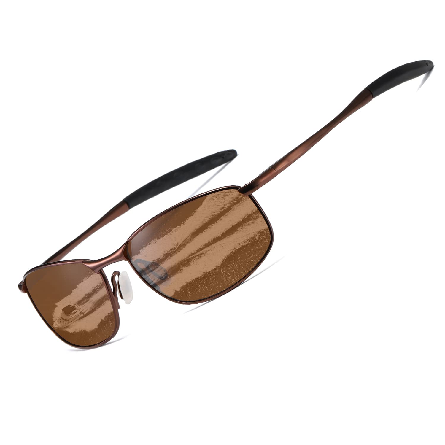 AEVOGUE Polarized Sunglasses For Men Rectangle Metal Frame Retro Sun Glasses AE0395