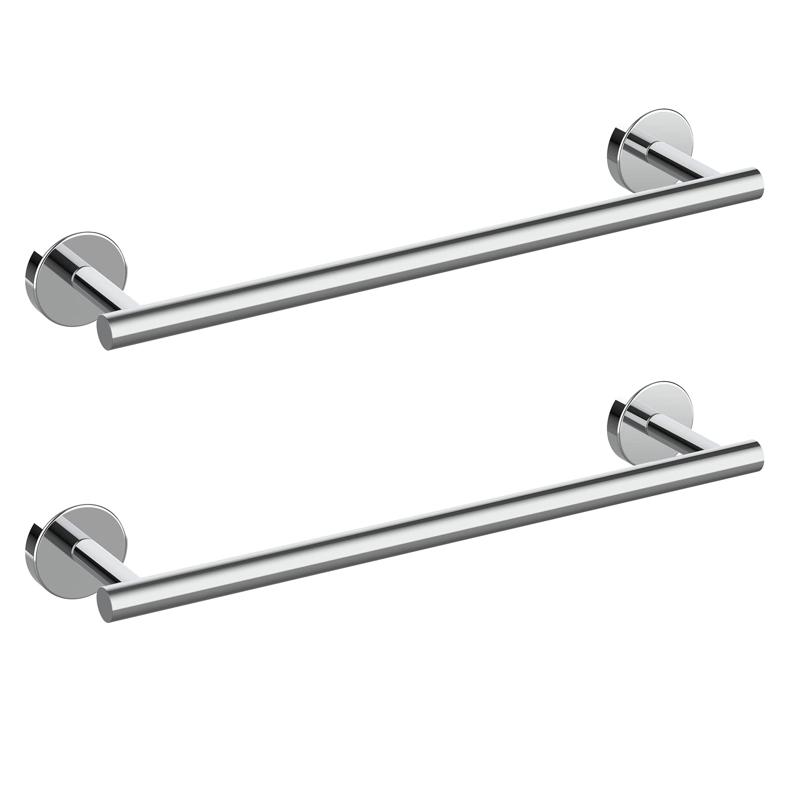 Cilee 2 Pieces Matte Black Bathroom Towel Bar, 24 Inch Double Towel Racks,Bathroom Towel Holder Towel Hanger for Bathroom Stainless Steel Wall Mount