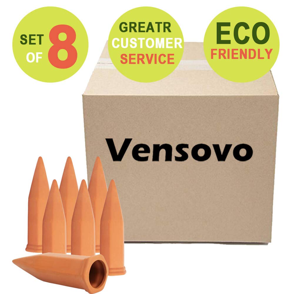 vensovo Terracotta Self Watering Spikes - 24 Pcs Potted Plant Watering Devices Vacation Self-Watering Stakes for Outdoor, Indoor Plants, Wine Bottle