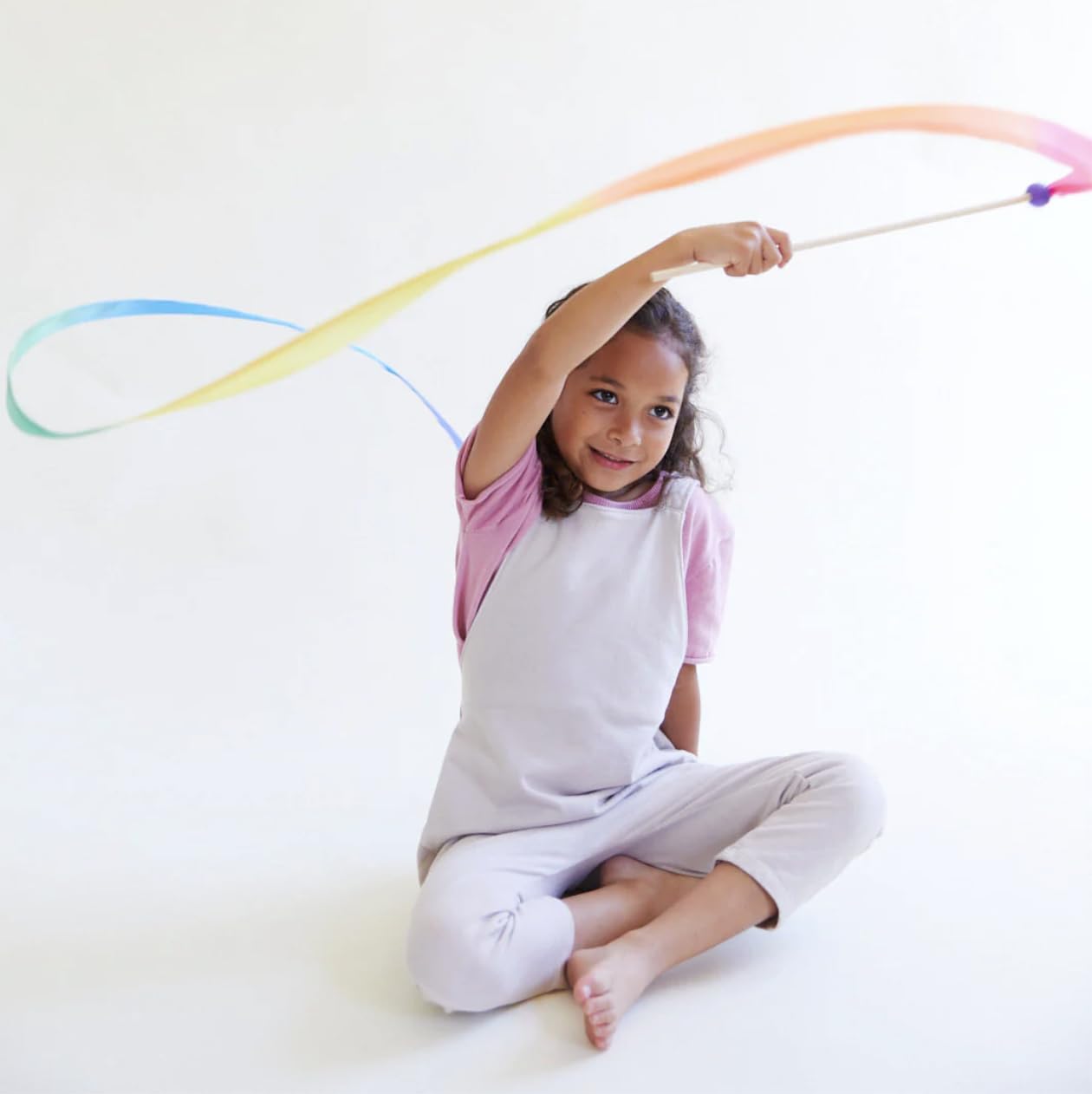 Sarah's Silks Streamer - Ribbon Wand for Kids, Pretend Play, Dance, Baton Stick Twirling, and Gymnastics Party Favors | 100% Silk and Wood Montessori and Waldorf Toys