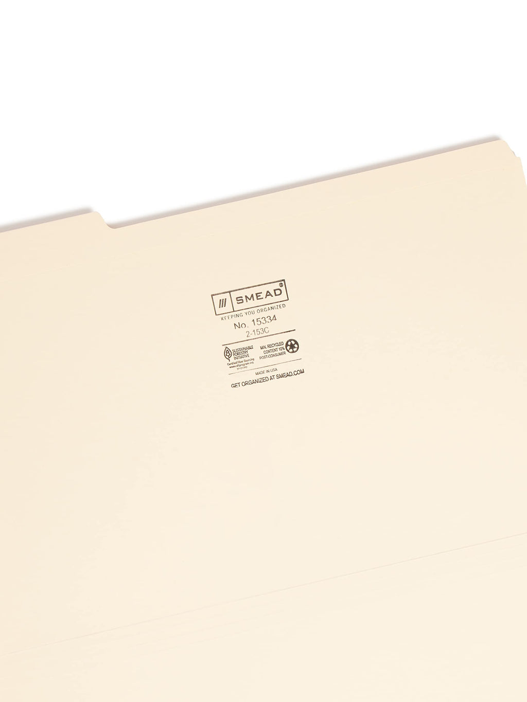 Smead File Folder, Reinforced 1/3-Cut Tab, Center Position, Legal Size, Manila, 100 per Box (15336)