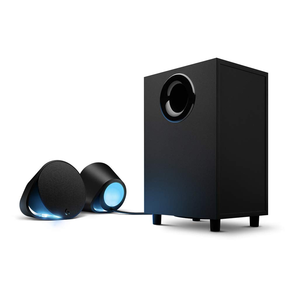 Logitech G560 PC Gaming Speaker System with 7.1 DTS:X Ultra Surround Sound, Game Based LIGHTSYNC RGB, Two Speakers and Subwoofer, Bluetooth, USB, Immersive Gaming Experience - Black