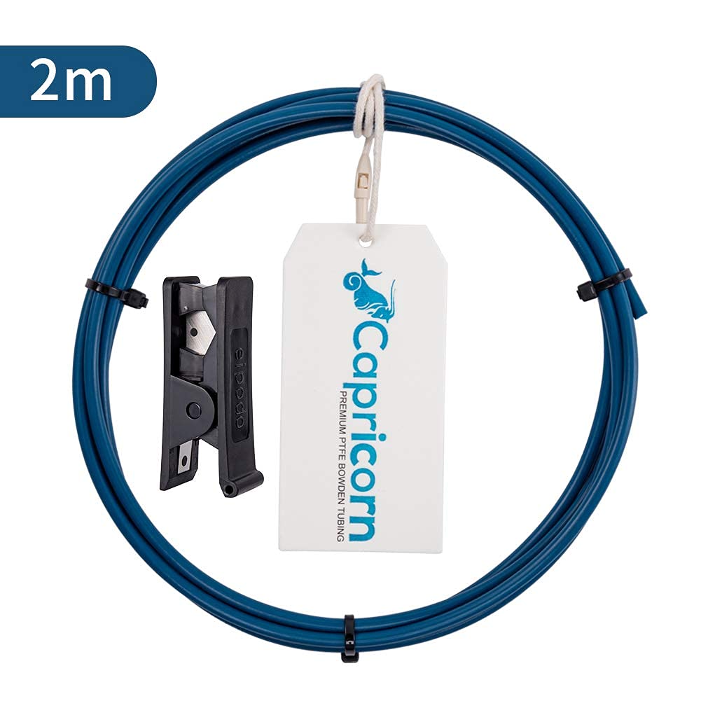 Capricorn Bowden PTFE Tubing 1M XS Series 1.75MM Filament with 2X PC4-M6 & 2X PC4-M10 Pneumatic Fittings & Tube Cutter for Creality Ender 3 V2/ Ender 3/ Ender 3 Pro/Ender 5/ CR-10/10S 3D Printer