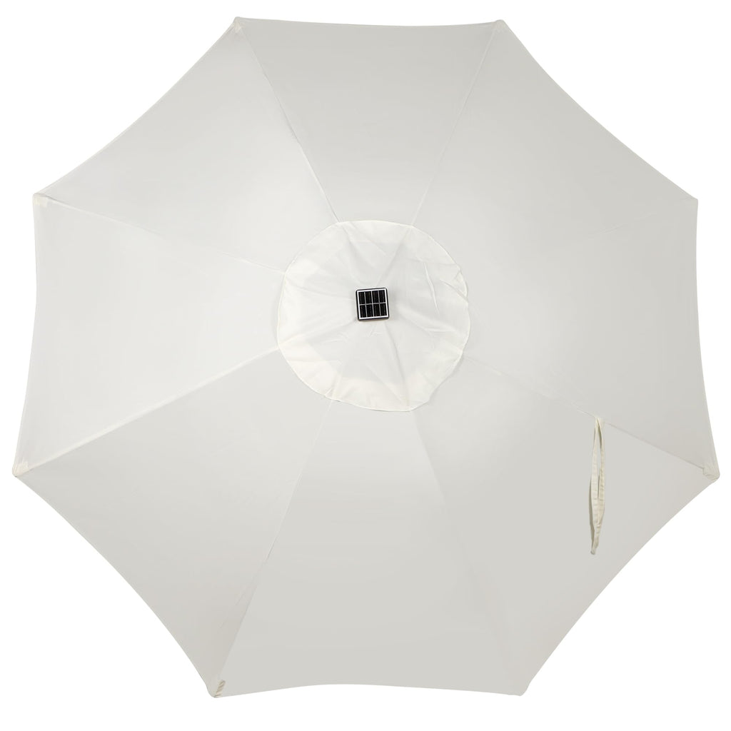 Blissun 9 ft Solar Umbrella, 32 LED Lighted Patio Umbrella, Table Market Umbrella, Outdoor Umbrella for Garden, Deck, Backyard, Pool and Beach (Light Blue)