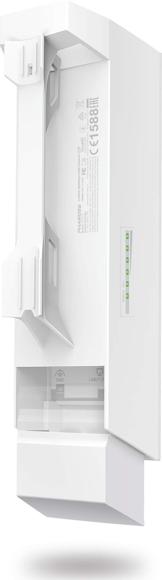 TP-Link 2.4GHz N300 Long Range Outdoor CPE for PtP and PtMP Transmission | Point to Point Wireless Bridge | 9dBi, 5km+ | Passive PoE Powered w/Free PoE Injector | Pharos Control (CPE210)