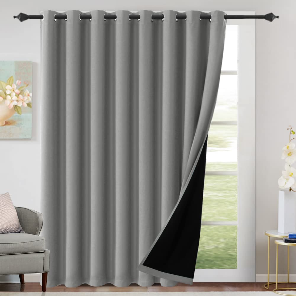 H.VERSAILTEX 100% Blackout Curtains Thermal Insulated Full Blackout Curtains for Living Room Energy Efficiency Window Drapes for Bedroom with Black Liners 1 Panel, 52x63 Inch, Burgundy