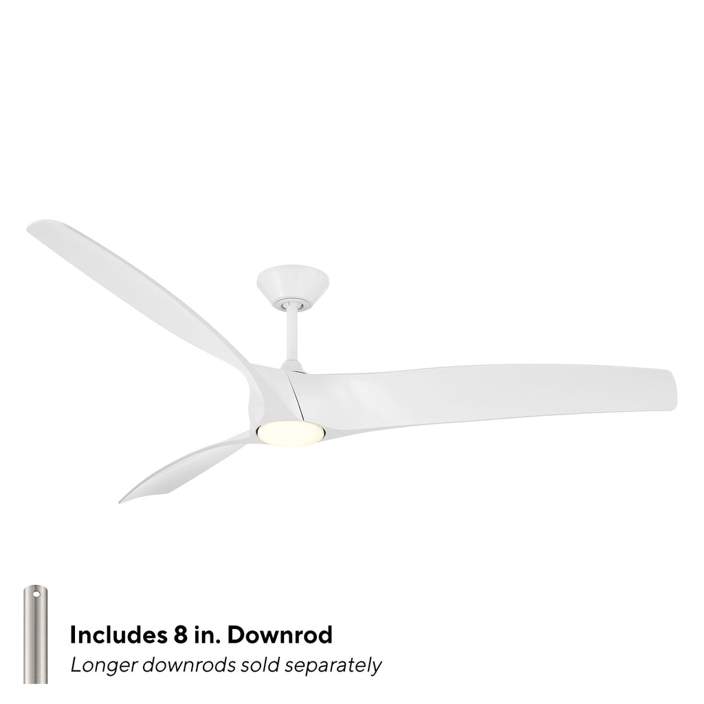 Modern Forms Zephyr Smart Indoor and Outdoor 3-Blade Ceiling Fan 52in Bronze/White Oak with Adjustable CCT 2700K-3000K-4000K-5000K LED Light Kit and Remote Control