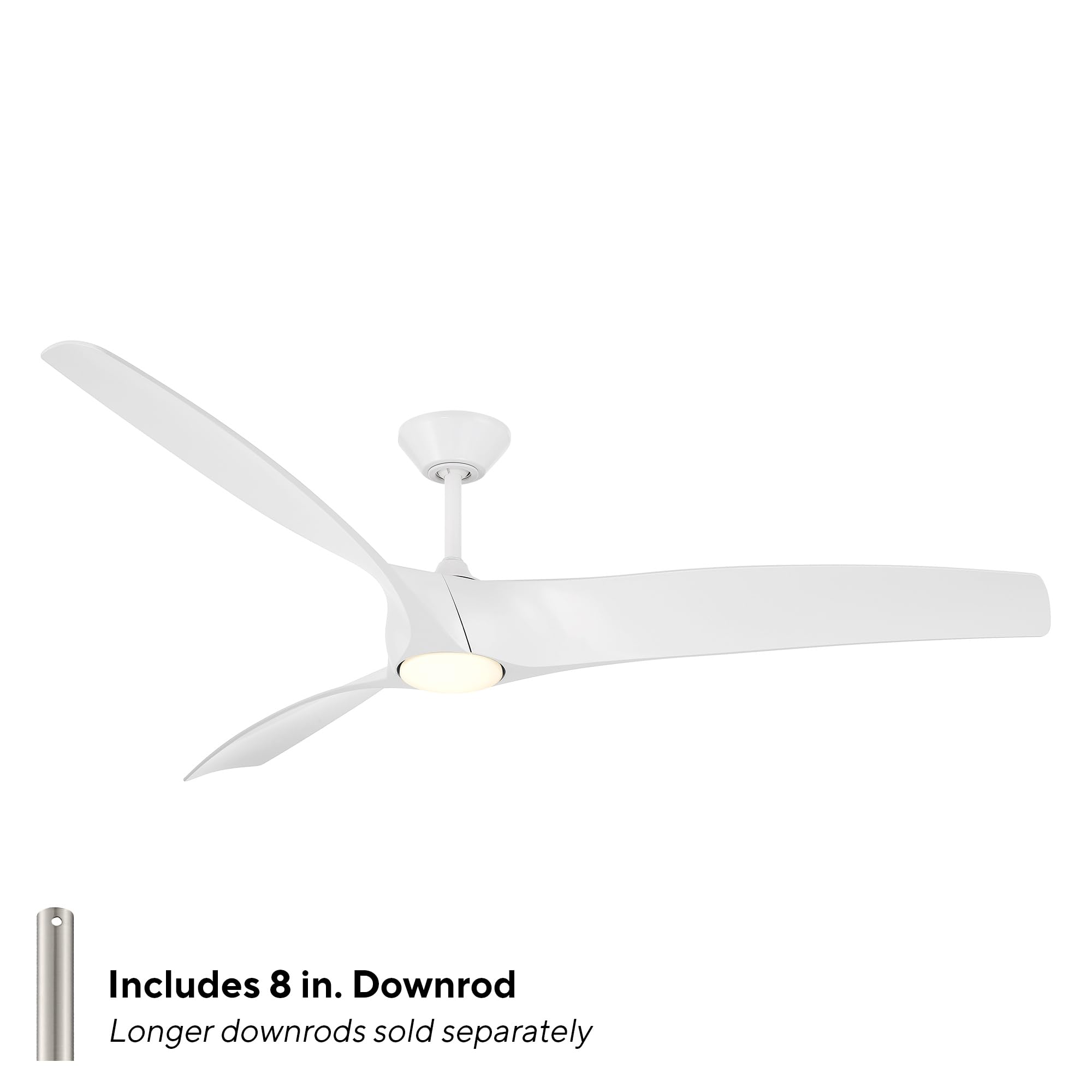 Modern Forms Zephyr Smart Indoor and Outdoor 3-Blade Ceiling Fan 52in Bronze/White Oak with Adjustable CCT 2700K-3000K-4000K-5000K LED Light Kit and Remote Control