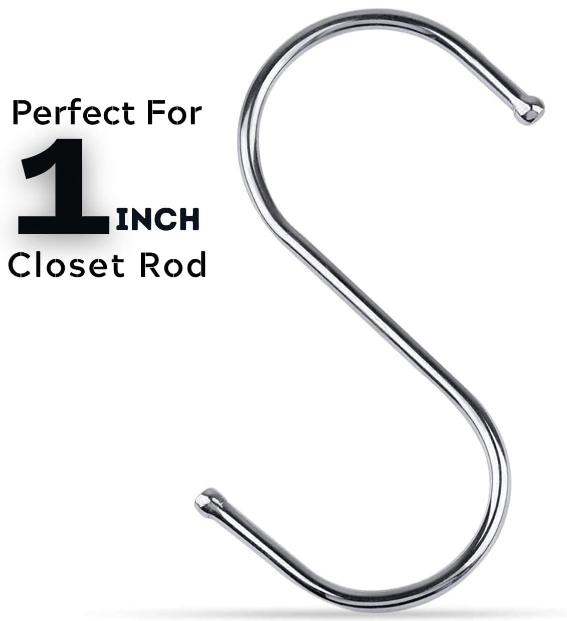 WHITECLOUDZ 20-Pack Black S Hooks for Hanging Plants, Metal S Hooks for Hanging Heavy-Duty, Closet Hooks for Hanging Clothes, Durable Kitchen Hooks for Hanging Utensils, Pots, Clothes & Bag