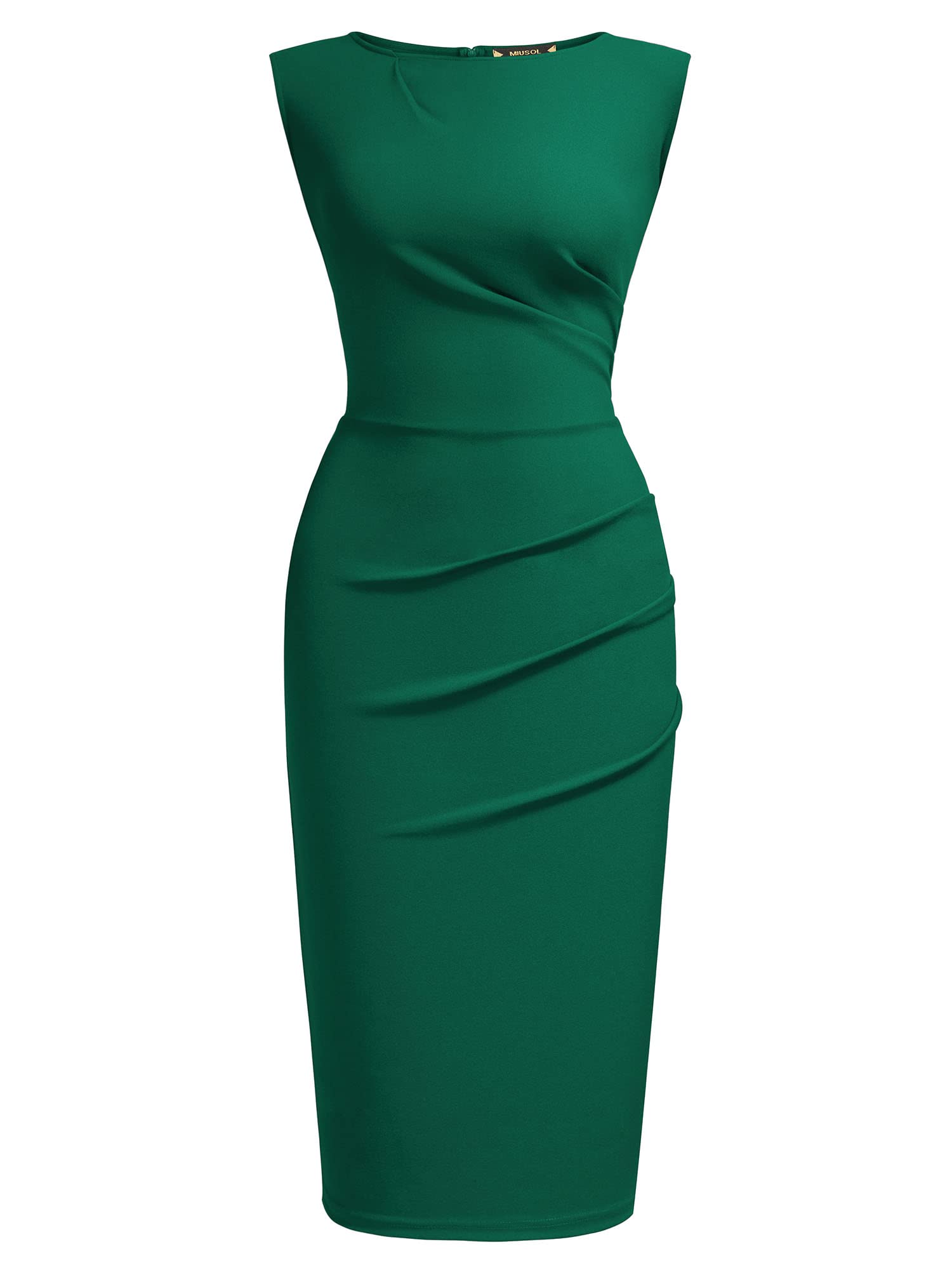 Miusol Women's Retro Ruffle Style Slim Work Pencil Dress