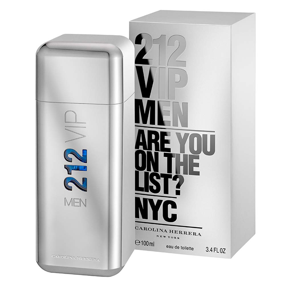 Carolina Herrera 212 Vip Men Fragrance For Men - Notes Of Caviar Lime, Ginger And Tonka Bean - Intimate And Magnetic Scent - Blend Of Fresh And Woody - Perfect For Night Use - Edt Spray - 1.7 Oz