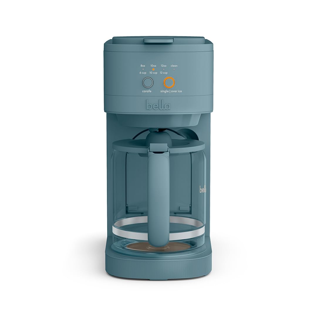 BELLA VersaBrew 2-in1 Coffee Maker, K-Cup compatible, Brew 3 Sizes Carafes & Single Serve Cups, Dishwasher Safe Reusable Filter & Filter Holder, Iced Coffee Function, 60oz Tank, Blossom