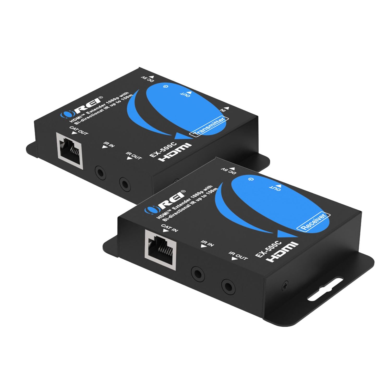 OREI HDMI Extender Over CAT6/CAT7 165ft, 1080p@60Hz HDMI Over Ethernet with Bi-Directional IR, HDMI Loop Out, PoC, Plug-and-Play for TV, Projector, Gaming & AV Setup (EX-165C)