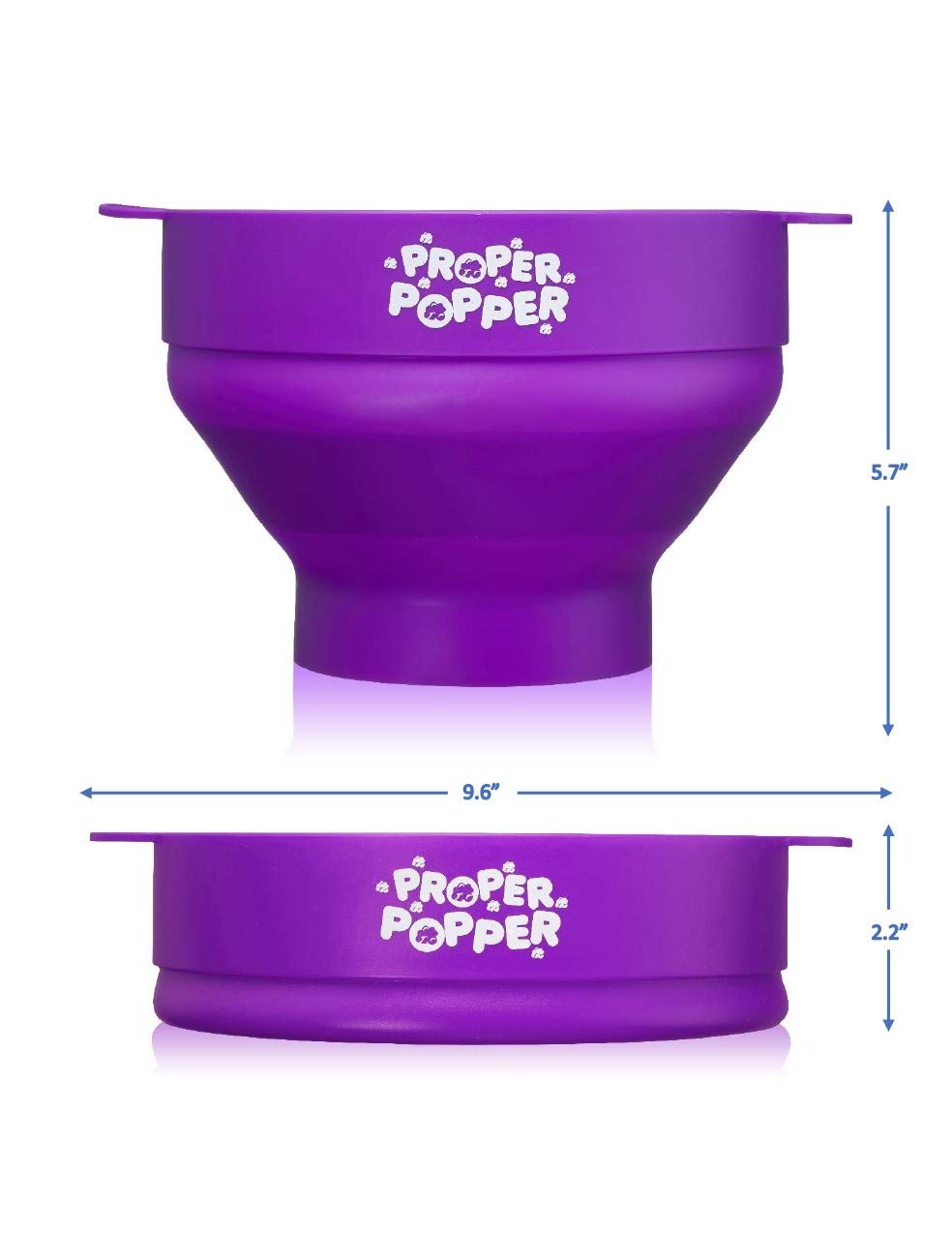 The Original Proper Popper Microwave Popcorn Popper, Silicone Popcorn Maker, Collapsible Bowl BPA Free & Dishwasher Safe - (Aqua)