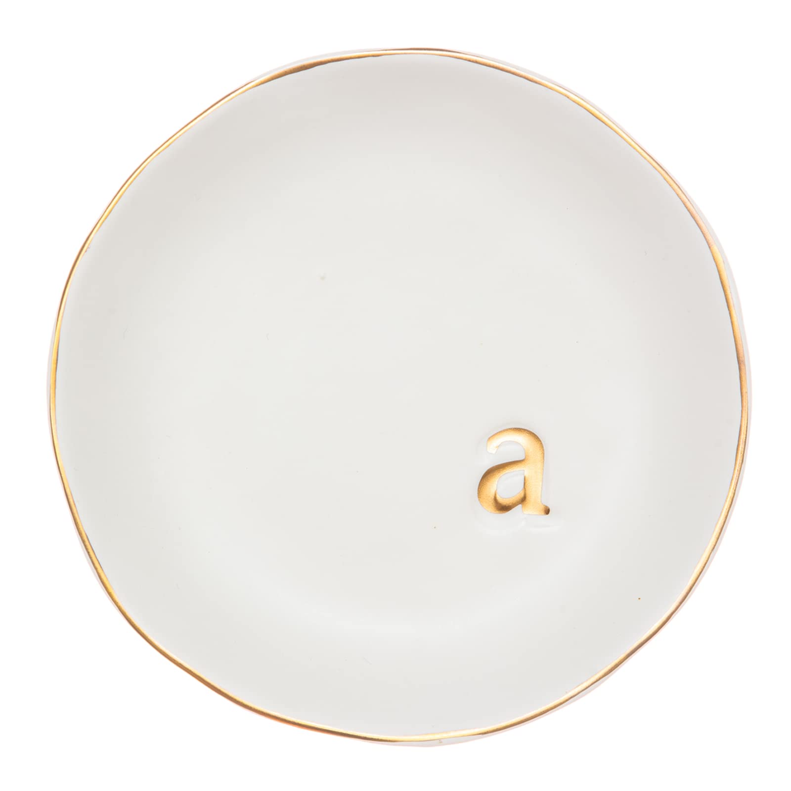 COLLECTIVE HOME - Ceramic Jewelry Tray, Decorative Trinket Dish for Rings Earrings Necklaces Bracelet Watch Keys, Birthday Mother's Day Christmas Gift for Women, 4.75", White Surface (A)