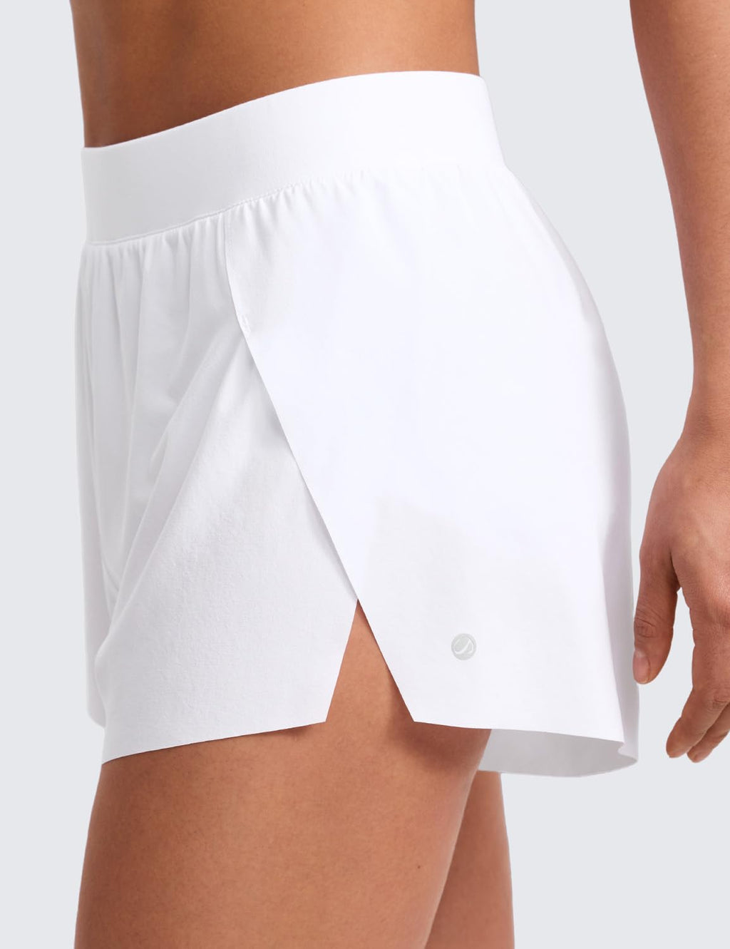 CRZ YOGA V Split Running Shorts for Women 2.5" - High Waisted Workout Athletic Gym Track with Liner Breathable Quick Dry