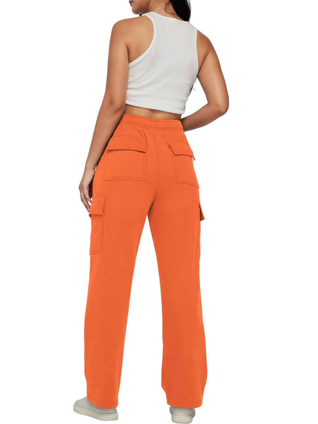 AUTOMET Womens Cargo Sweatpants Baggy Fleece High Waisted Joggers Sweat Pants Athletic Pants