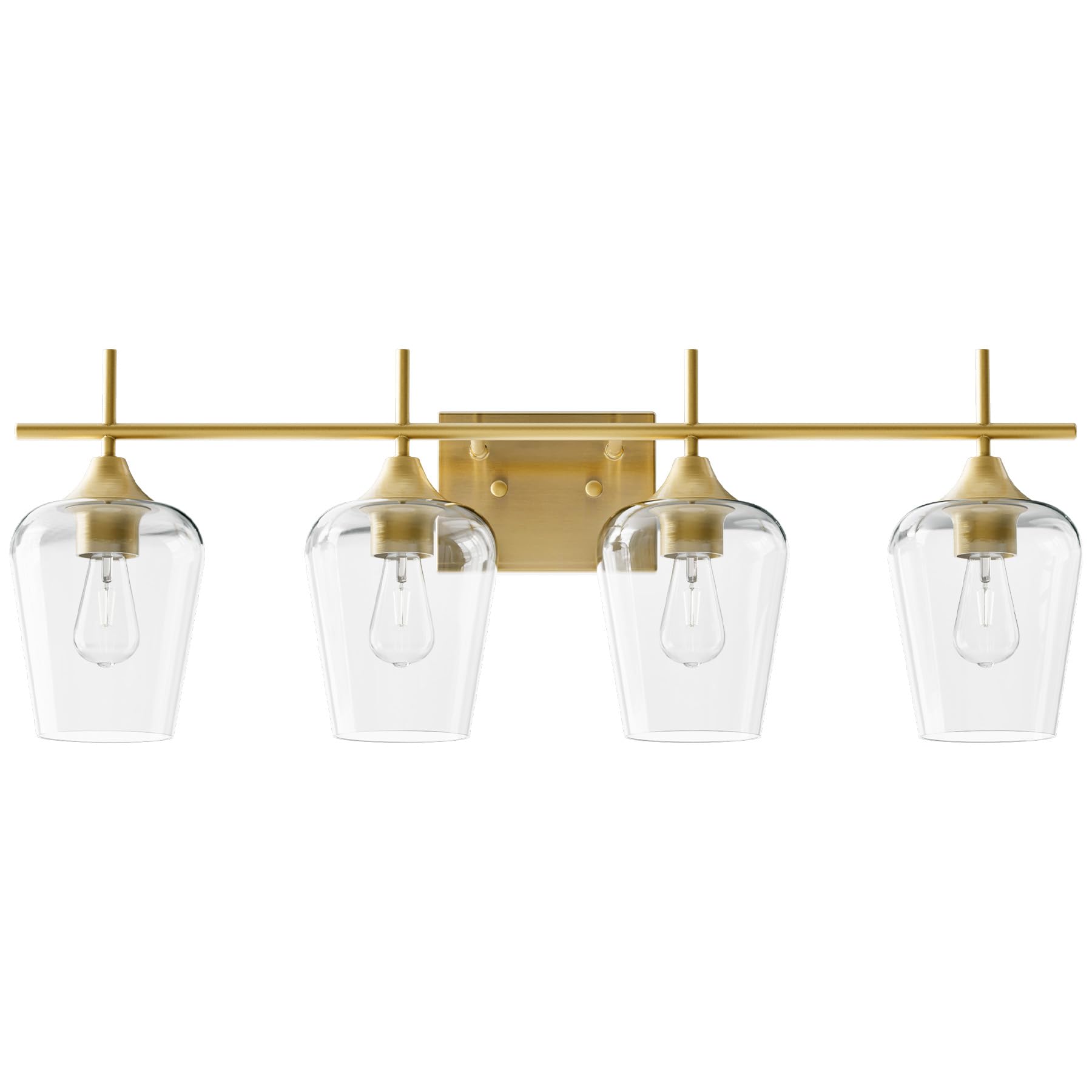 VONLUCE Bathroom Vanity Light, 2 Light Bathroom Light Fixture Over Mirror, Bathroom Wall Lamp with Clear Glass, Modern Brushed Nickel Vanity Lighting fixtures for Bathroom, Bedroom, Hallway