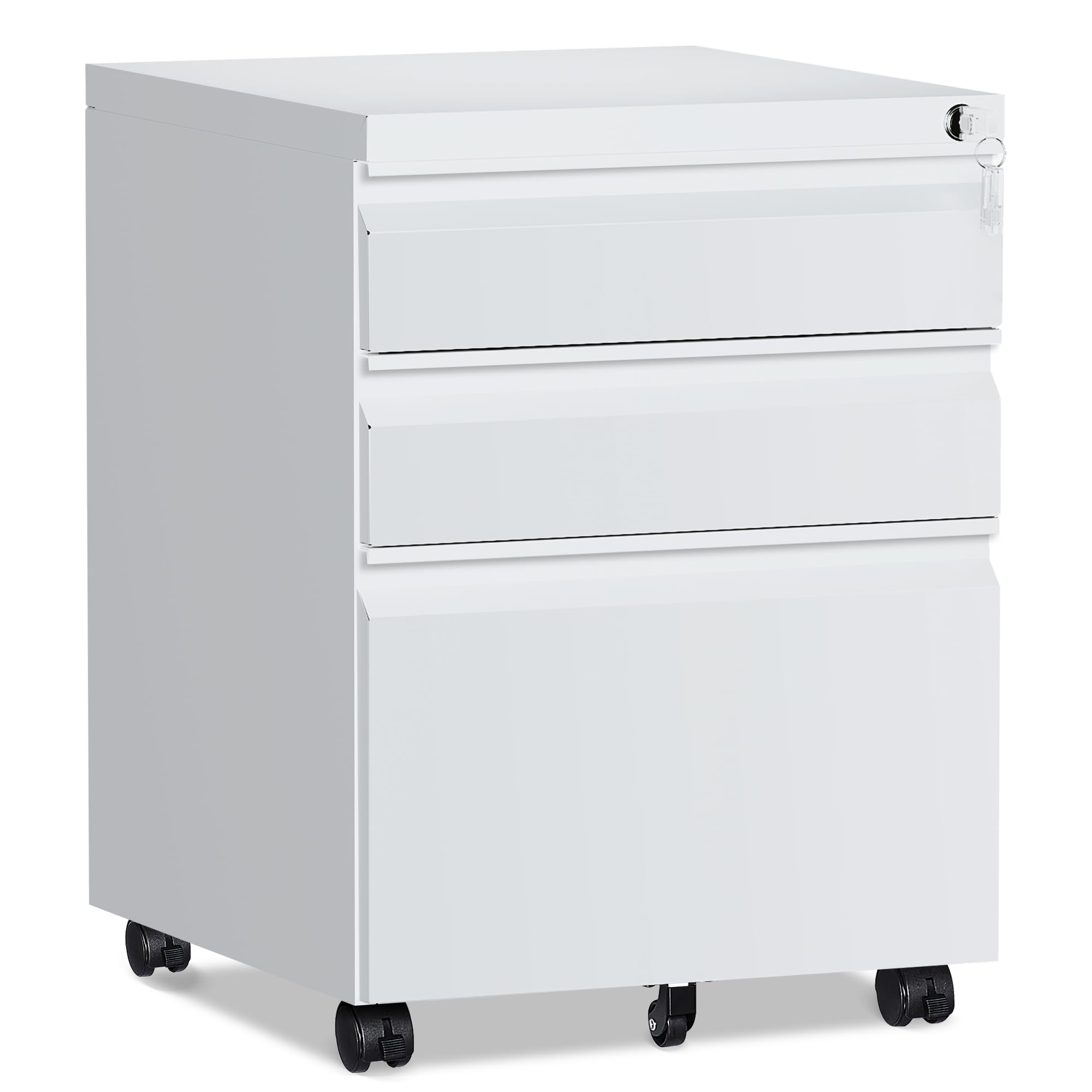 RAVIGIN 4 Drawer File Cabinet with Lock,Vertical Filing Cabinet for Home Office,Metal File Cabinets with Lock,Storage Files for A4/ Legal/Letter, Require Assembly, (Black)
