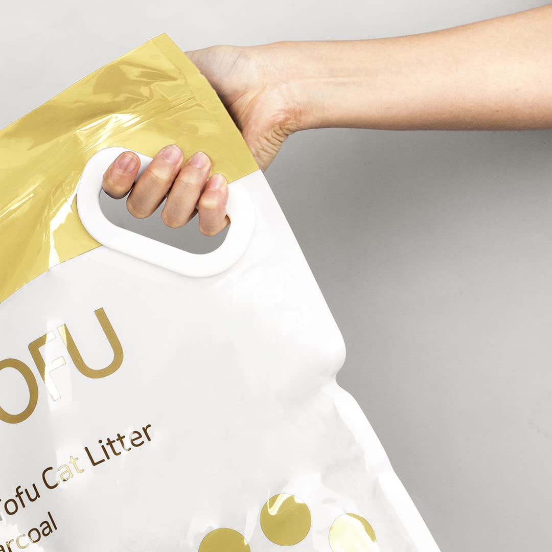 I AM TOFU - Natural Flushable Tofu Cat Litter, Low Dust Lightweight Clumping Litter, Odor Control (10 lb Bag, Charcoal)