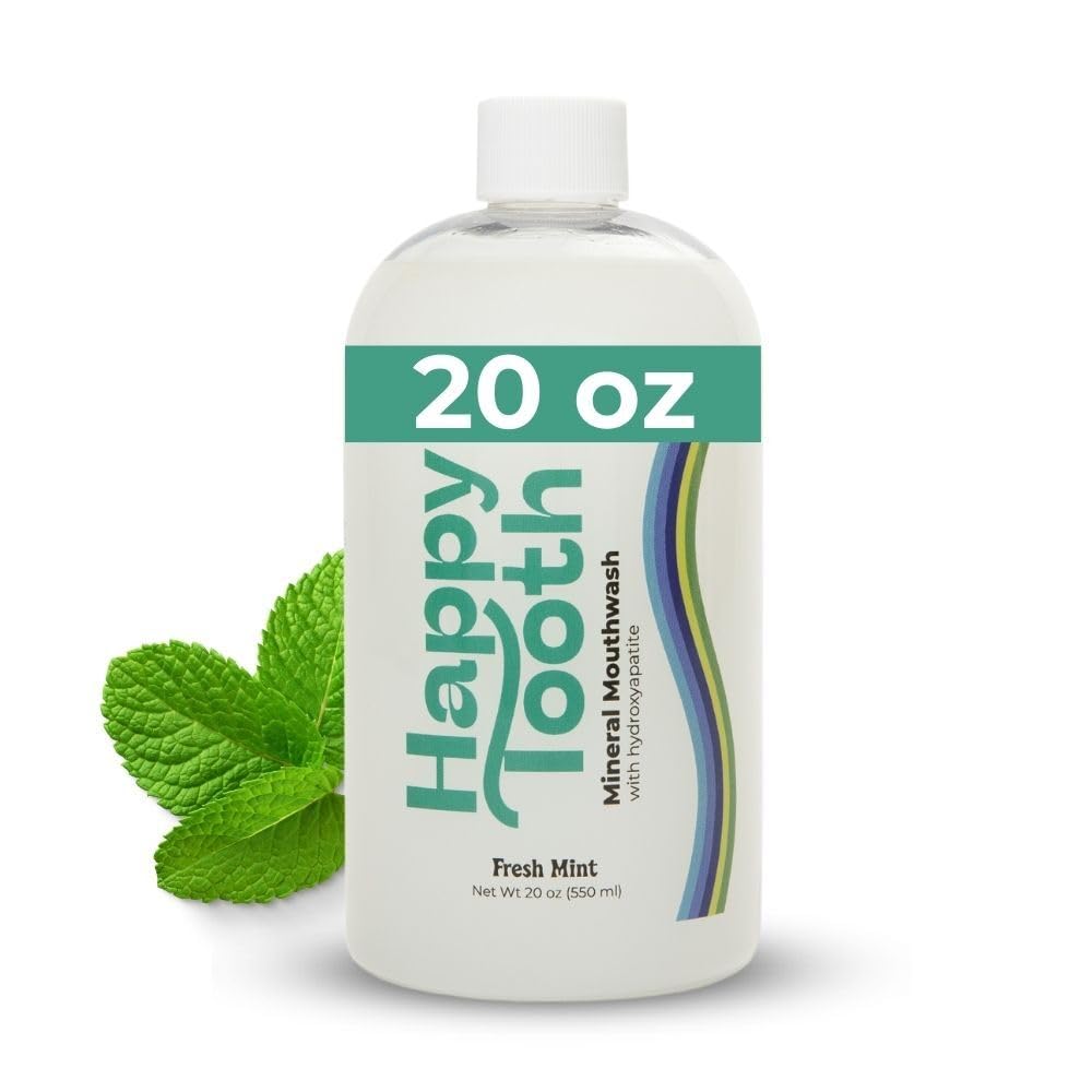 Hydroxyapatite Mouthwash, Remineralizing, Alcohol Free, Mint, 20 Fl Oz | Remineralizing Mouthwash For Adults And Kids, Whitening, No Alcohol Formula, Fluoride Free, Enamel Safe, Dentist Formulated