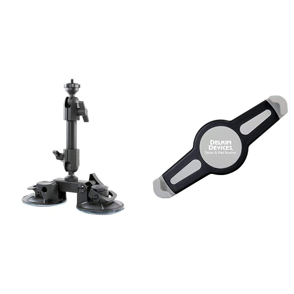 Delkin Devices Fat Gecko Mini Suction Camera Mount - Powerful Suction Cup Camera Mount for Car, Motorcycle, Desk, Window | Secure and Adjustable Action Camera Holder for Video Recording